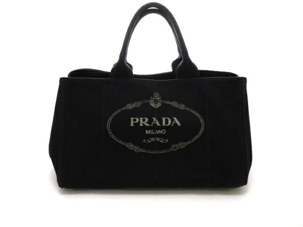 Prada Canapa Tote Bag Black Canvas